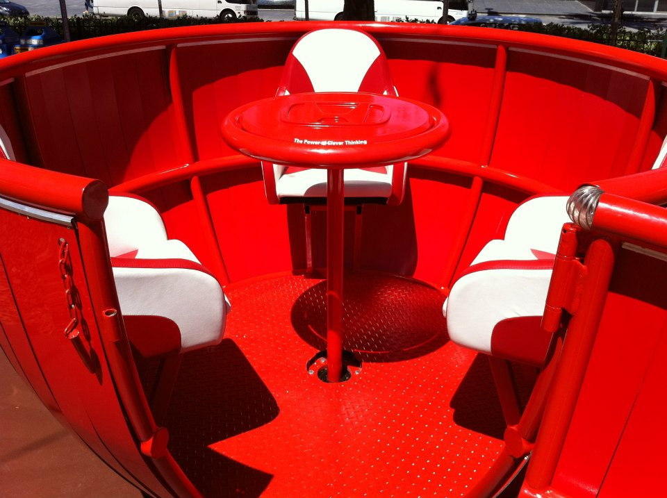 With seating for three, the cup is designed to enable festival patrons to share the joyful experience.